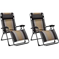 Los mejores  - Amazon Basics - Set de 2 sillas acolchadas con gravedad cero - de color negro